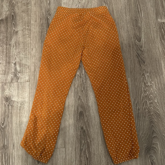 Old navy sweat pants, orange with white polka dots, girls size XL (14) - Picture 2 of 4
